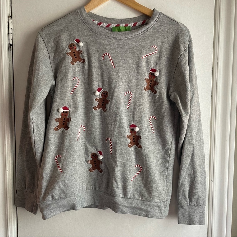 CHRISTMAS SWEATER gingerbread crewneck holiday festive long sleeve size small